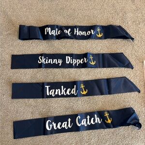 Nautical Themed Bachelorette/Bachelor Party Sashes in & Adult Capri Sun Pouches